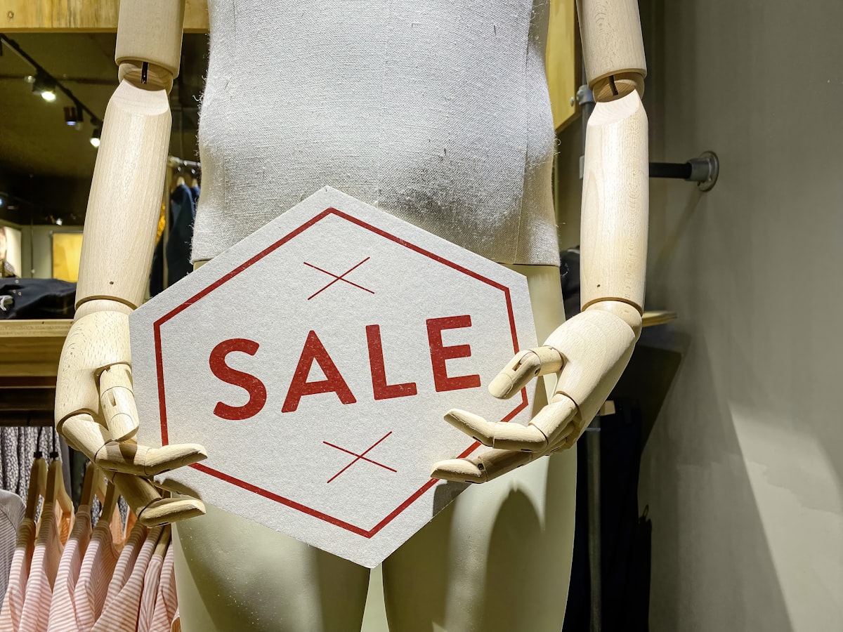 Sale sign in a store