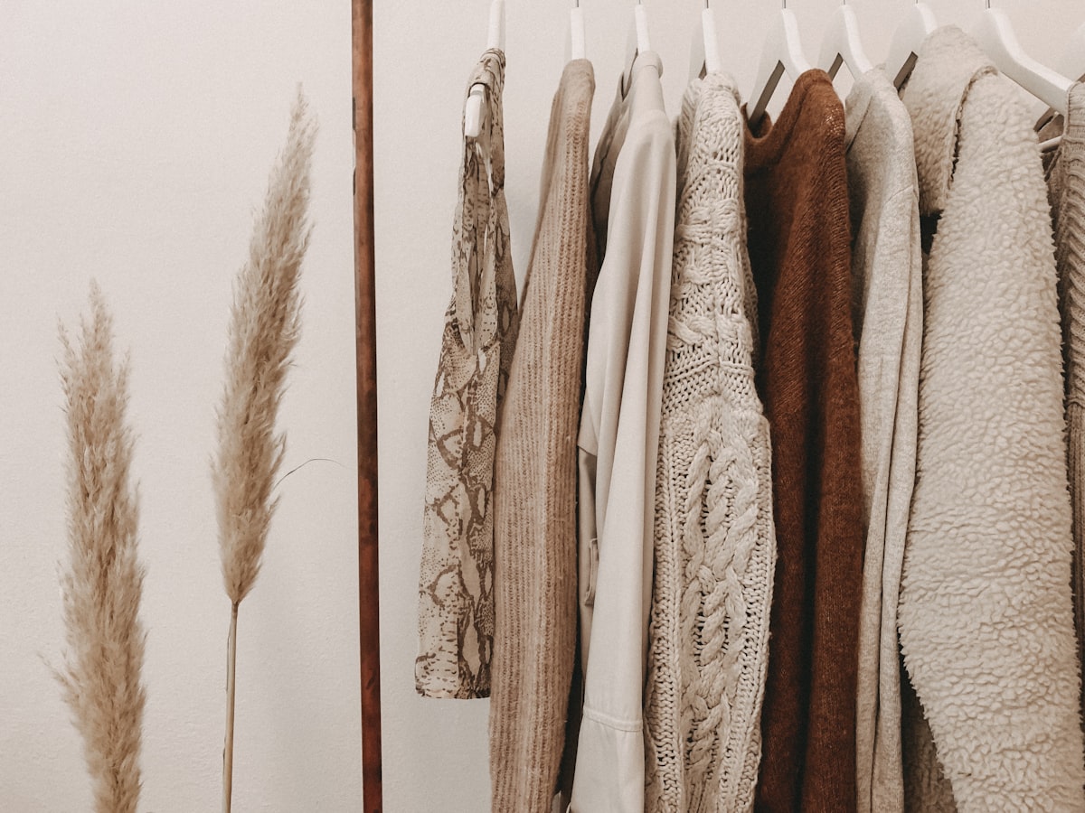 Clothing rails in a fashion store