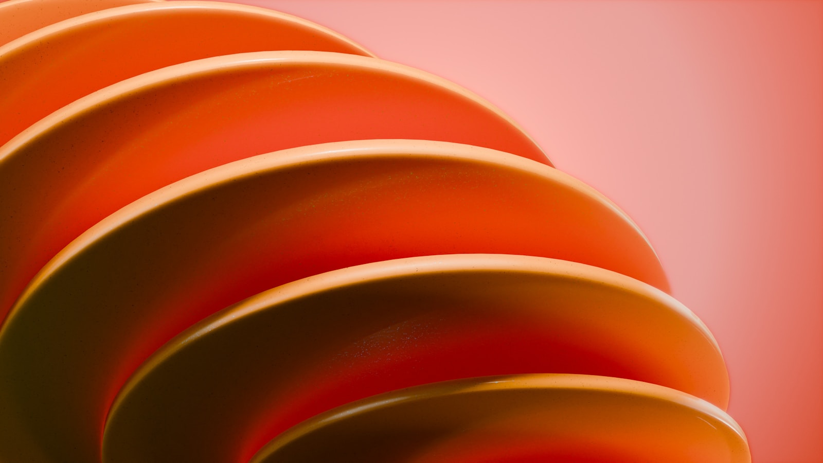 Glossy abstract orange waves representing compounding campaign growth