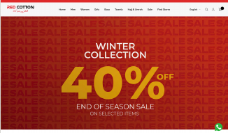 Red Cotton storefront as displayed at audit date