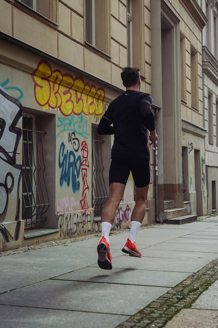 Runner on a city street